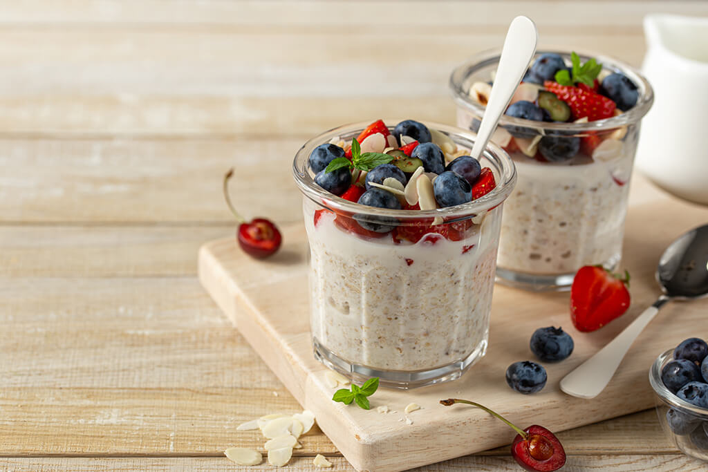 Idee per ricette: Fiocchi d'avena durante la notte con yogurt